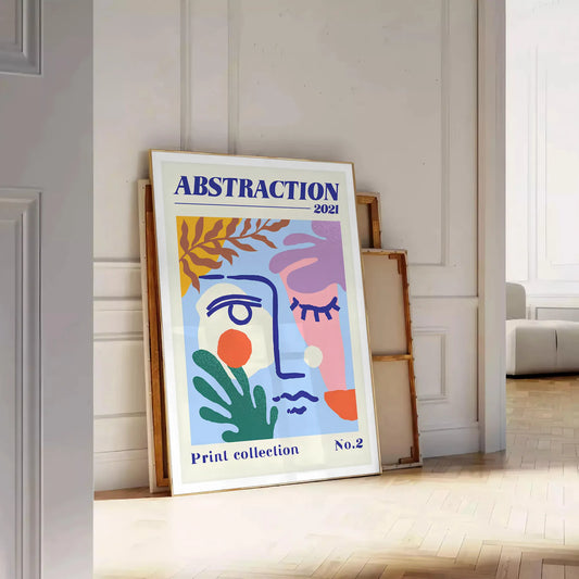 space mesmerizing abstract events maximalist art poster vibrant blue orange hues striking wall print unique gift enthusiasts standalone decor artwork