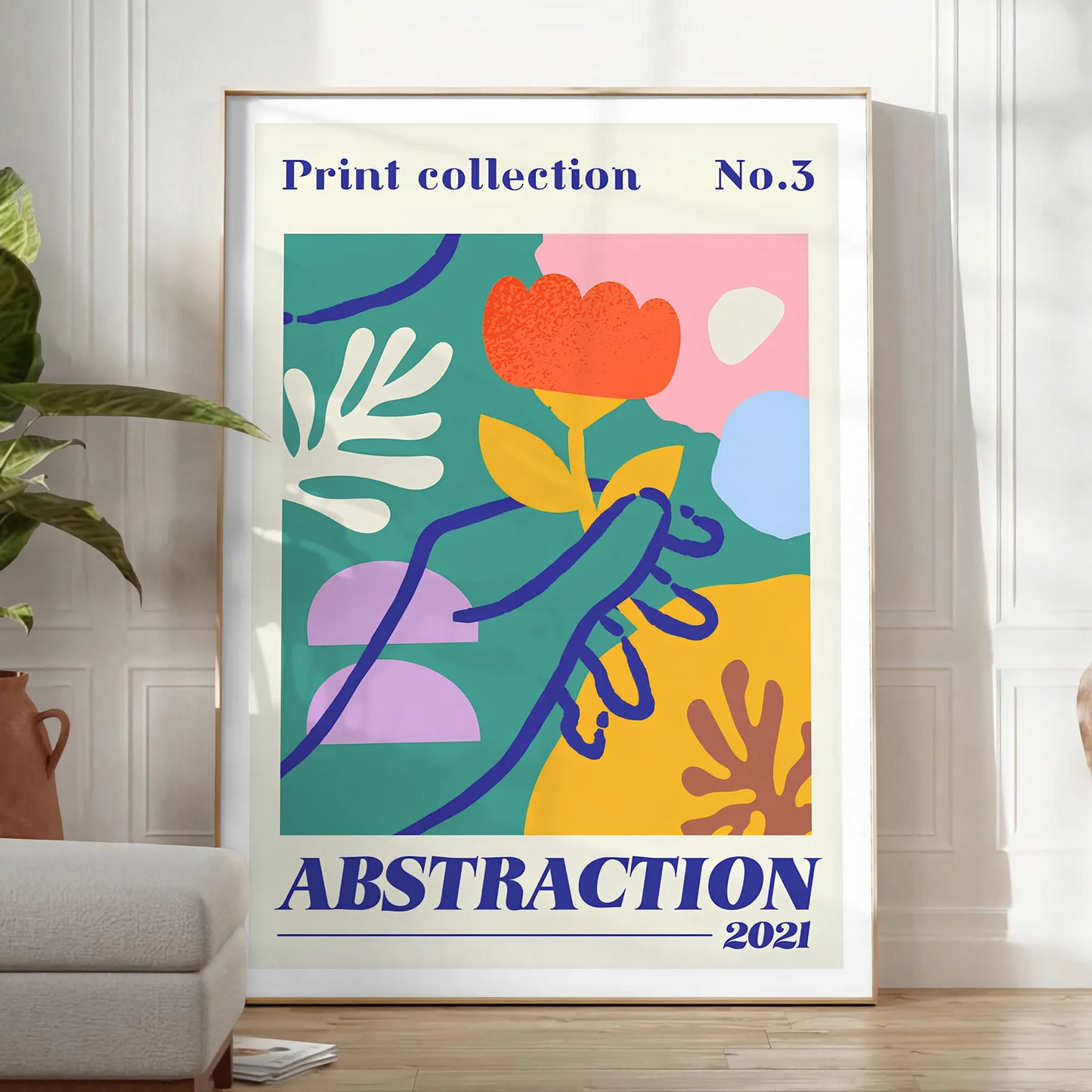 space vibrant abstract events poster maximalist artistry rich yellows oranges captivating wall art piece unforgettable gift multiple sizes A4 cm A0