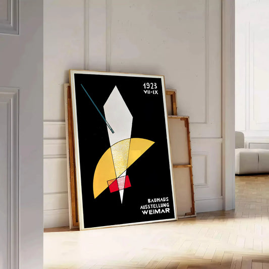 space Bauhaus Weimar Groovy Art Print vibrant orange black hues striking poster perfect modern wall lovers ideal gift room unique artwork fit A4 cm A0