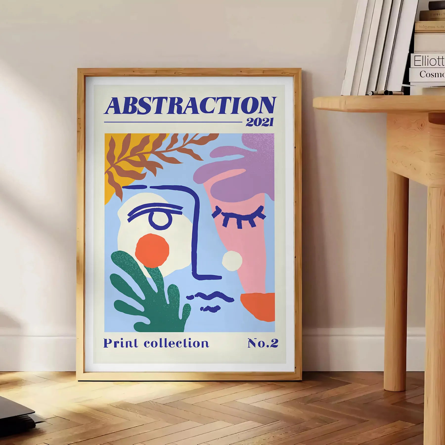 space mesmerizing abstract events maximalist art poster vibrant blue orange hues striking wall print unique gift enthusiasts standalone decor artwork