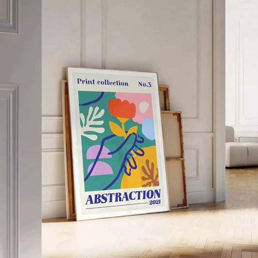 space vibrant abstract events poster maximalist artistry rich yellows oranges captivating wall art piece unforgettable gift multiple sizes A4 cm A0