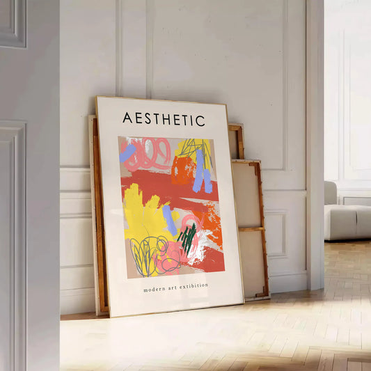 space vibrant yellow green maximalist aesthetic poster wall art unique gift eye artwork lively touch room versatile print dimensions such A4 cm A0