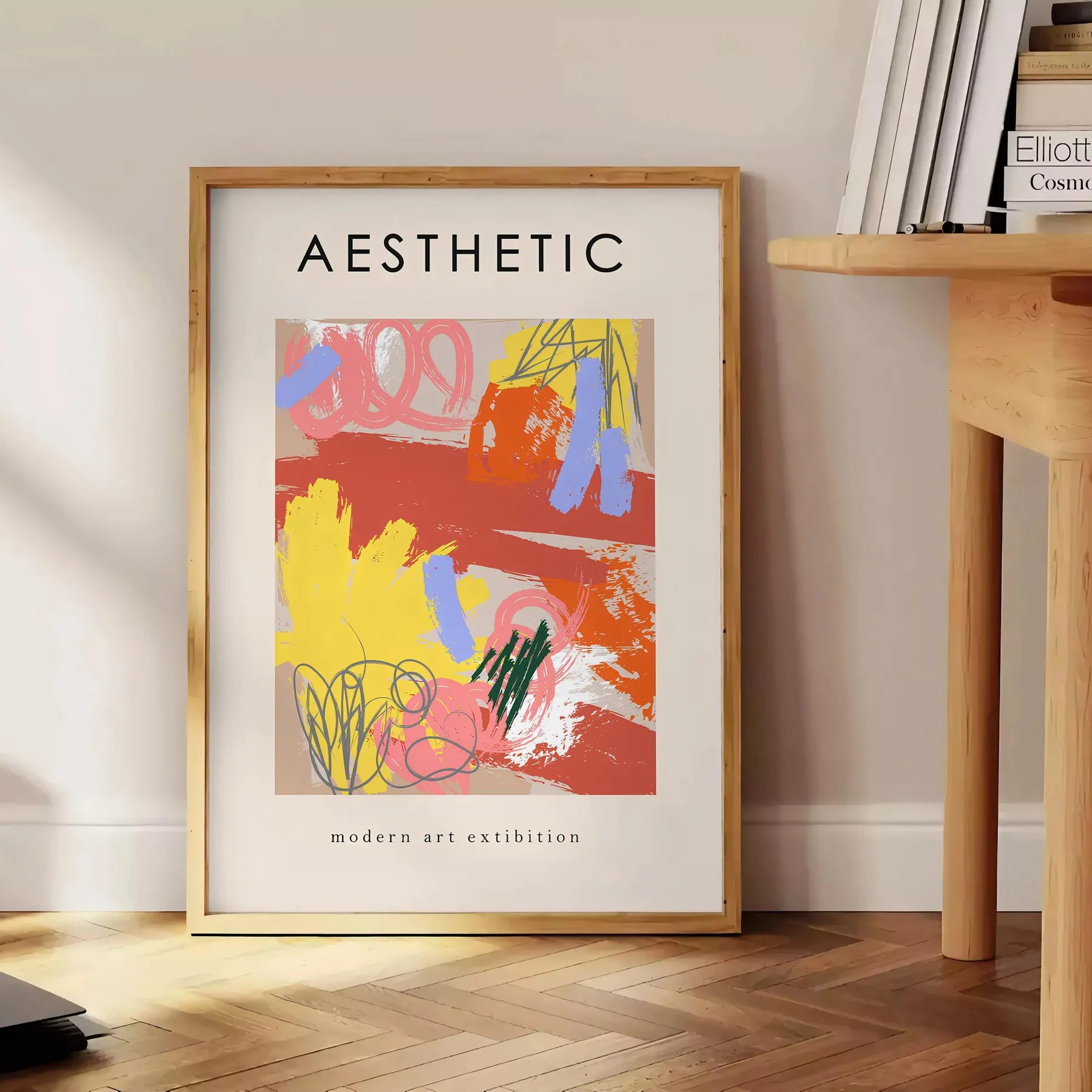 space vibrant yellow green maximalist aesthetic poster wall art unique gift eye artwork lively touch room versatile print dimensions such A4 cm A0