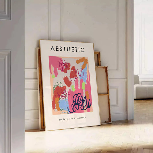 space aesthetic maximalist poster bold black vibrant orange hues wall art unique gift striking artwork personality room versatile sizes A4 cm A0