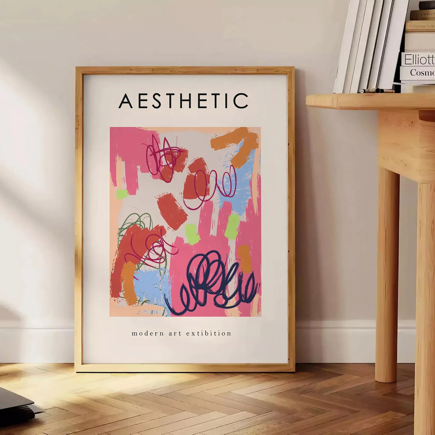 space aesthetic maximalist poster bold black vibrant orange hues wall art unique gift striking artwork personality room versatile sizes A4 cm A0