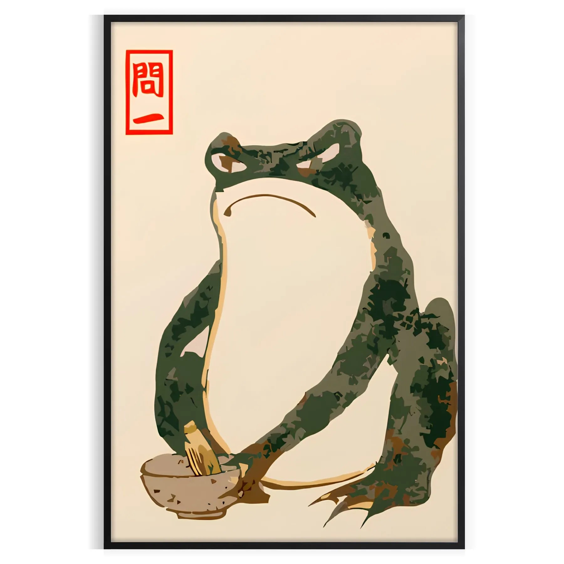 space vibrant Angry Frog poster Matsumoto Hoji Japan decor green orange wall art unique gift collection artwork sizes A4 cm A0