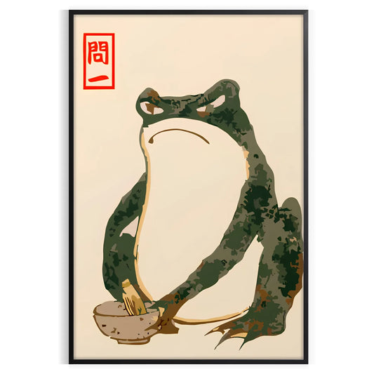 space vibrant Angry Frog poster Matsumoto Hoji Japan decor green orange wall art unique gift collection artwork sizes A4 cm A0