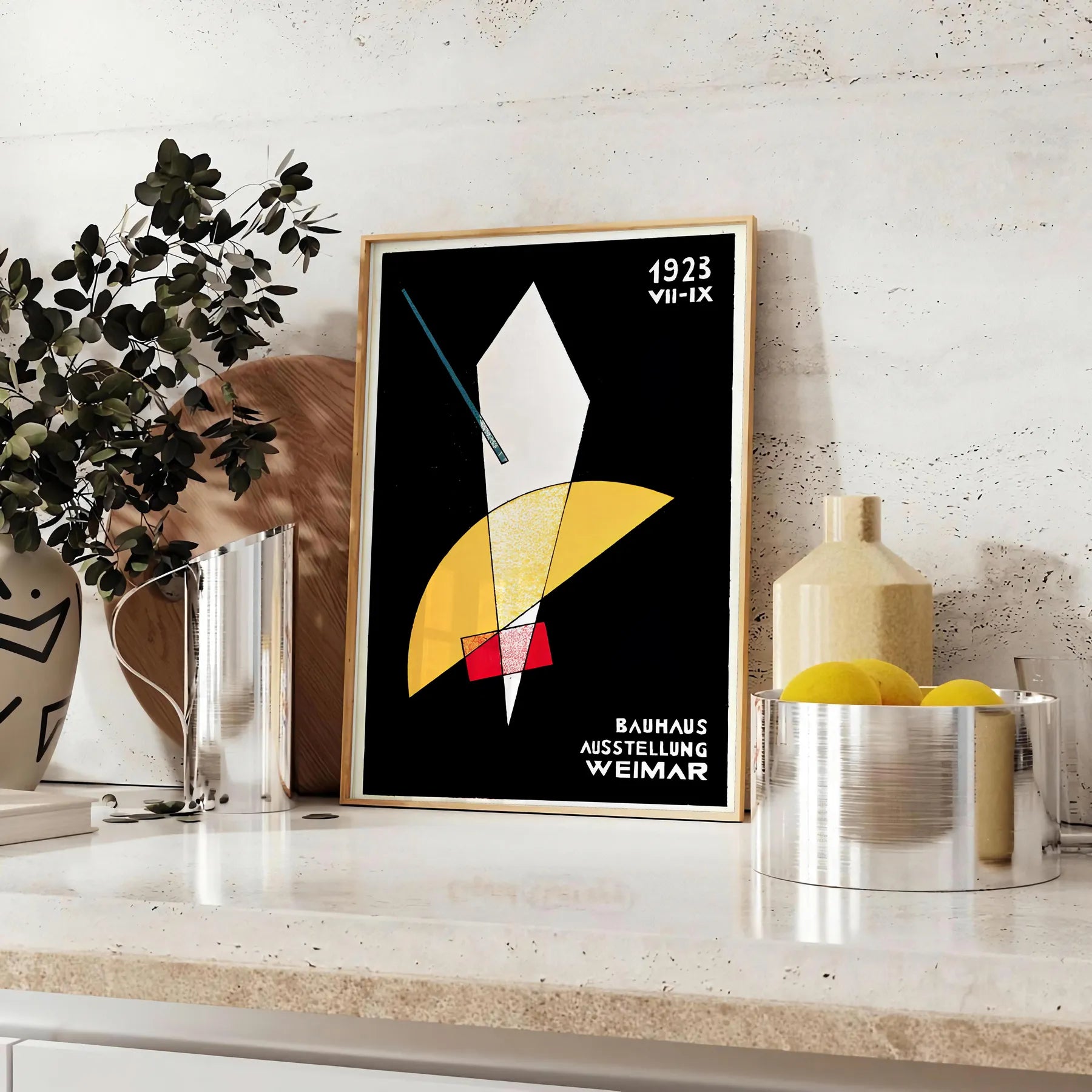 space Bauhaus Weimar Groovy Art Print vibrant orange black hues striking poster perfect modern wall lovers ideal gift room unique artwork fit A4 cm A0
