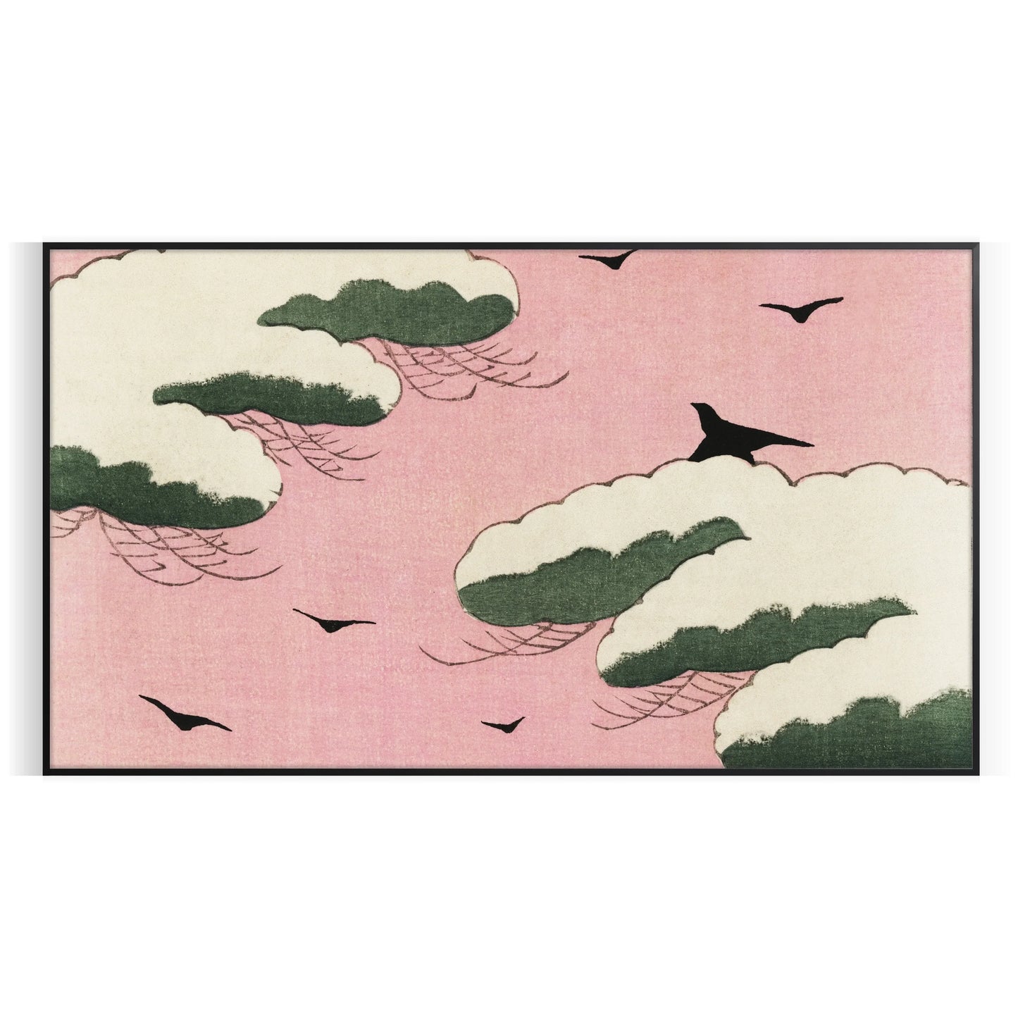 space vintage bird Japanese poster elegant shades brown green captivating wall art perfect unique gift collection unframed options more print timeless artwork