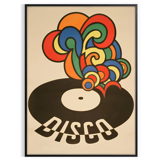 world retro charm Vinyl Other Delights poster groovy artwork bursts vibrant greens oranges perfect wall art collection unique gift print music lovers standalone masterpiece