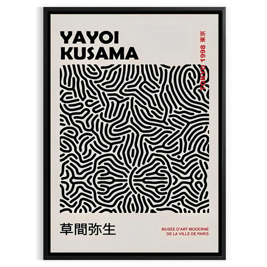 mesmerizing world Yayoi Kusama captivating black gray poster touch avant garde elegance space artwork unique gift art lovers unframed options