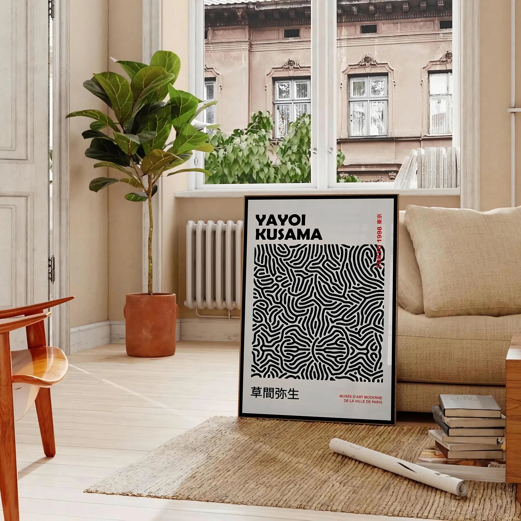mesmerizing world Yayoi Kusama captivating black gray poster touch avant garde elegance space artwork unique gift art lovers unframed options